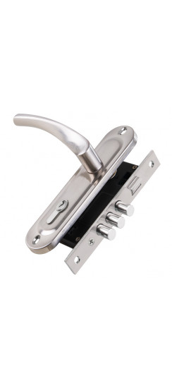 Замок Punto (Пунто) цилиндровый в комплекте с ручкой LOCKSET15.CRONA.4061-3 (KIT P15 4061/3 CRONA) SN мат.никель