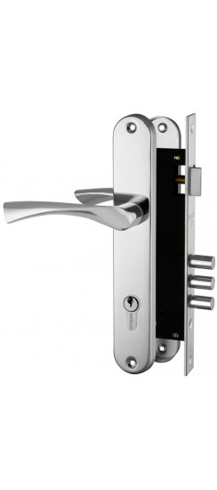 Замок цилиндровый Fuaro (Фуаро) с в комплекте с ручкой LOCKSET.9011 (SET F9011) CP хром