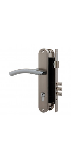 Замок цилиндровый Fuaro (Фуаро) с в комплекте с ручкой LOCKSET.9013 (SET F9011) SN/CP мат.никель