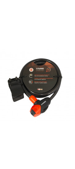 Замок Fuaro (Фуаро) тросовый PL-BIKE-12150-KEY (12х1500) 3 perfo key(PL-12150-KEY) /подвес