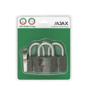 Набор замков навесных PD-0150 (3 locks+5 keys) blister