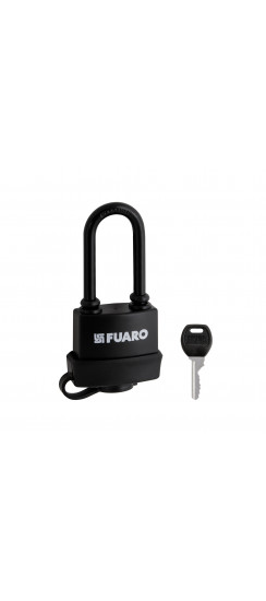 Замок Fuaro (Фуаро) навесной PL-WEATHER-3660 LS 3key BLACK удл. дужка, англ. /блистер