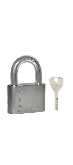 Замок Fuaro (Фуаро) навесной PL-WEATHER-1550 Nickel 4 fin key ( PL-15-50) диск. /блистер
