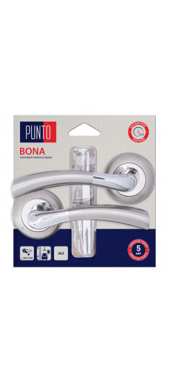 Ручка Punto (Пунто) раздельная LM/A R.TL54.BONA/HD SN/CP-3 матовый никель/хром