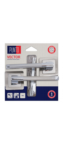 Ручка Punto (Пунто) раздельная LM/A K.QR52.VECTOR/HD SN/CP-3 матовый никель/хром