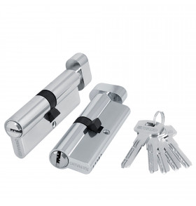 Цилиндровый механизм (200 ZM/90) 2000ZMKnob90(50+10+30) CP хром 5Key с вертушкой