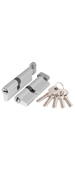 Цилиндровый механизм (AX202/70) AX2002Knob70 (30+10+30) CP хром с вертушкой