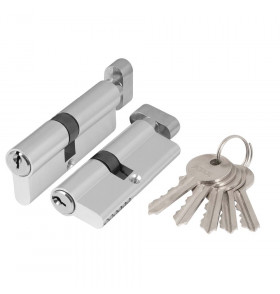Цилиндровый механизм (AZ102/90) AZ1002Knob90 (40+10+40) CP хром