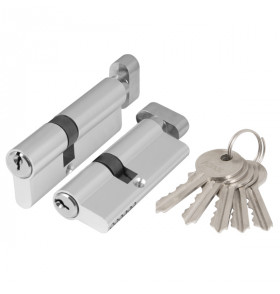 Цилиндровый механизм (AX102/70) AX1002Knob70 (35+10+25) CP хром с вертушкой