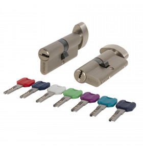 Цилиндровый механизм MaxPro7002Knob90mm(30+10+50) SN никель 7key с вертушкой