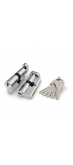 Цилиндровый механизм (R302/60) R3002Knob60(25+10+25) CP хром 5Key с вертушкой