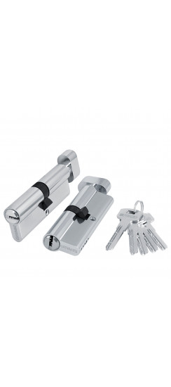 Цилиндровый механизм (200 ZM/60) 2000ZMKnob60(25+10+25) CP хром 5Key с вертушкой