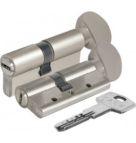 Цилиндровый механизм с вертушкой 164 DBM-E/70 (30+10+30) mm никель 5 кл.